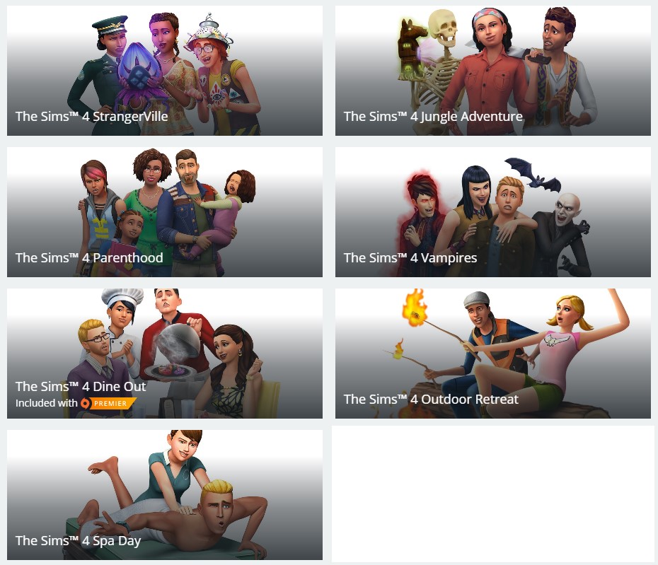 the sims4 free on origin game packs